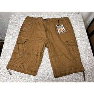 Plugg Messenger Cargo Shorts Men’s 46 NWT Desert Camel Below Knee